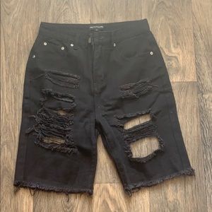 PrettyLittleThing distressed shorts